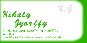 mihaly gyorffy business card